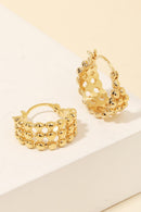 Fame Metallic Bead Pincatch Hoop Earrings - SELFTRITSS   