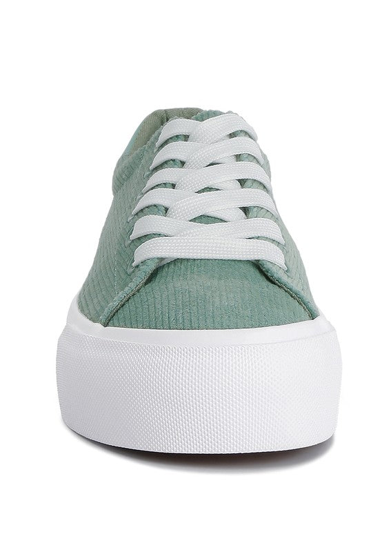 Hyra Solid Flatform Canvas Sneakers - SELFTRITSS