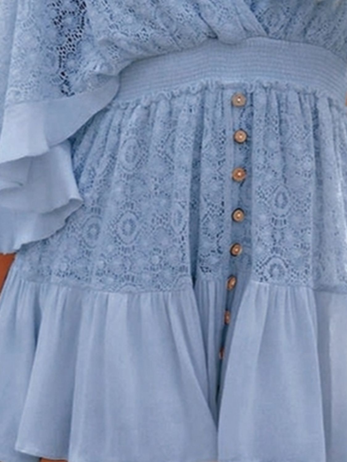 Lace Cutout Half Sleeve Mini Dress - SELFTRITSS