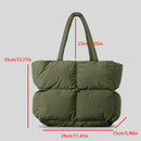 Portable Army Green Cotton-filled Tote Bag - SELFTRITSS