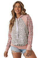 Pink Leopard Long Sleeve Hooded Sweatshirt - SELFTRITSS