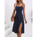 Polka Dot Print Suspender  Summer Casual Dress - SELFTRITSS   