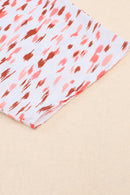 Pink Printed 3/4 Dolman Sleeve Plus Size Blouse - SELFTRITSS