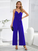 Tied Spaghetti Strap Wide Leg Jumpsuit - SELFTRITSS