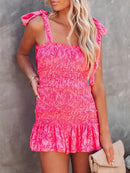 Smocked Wide Strap Mini Cami Dress - SELFTRITSS