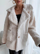 Ivory Faux Fur Fuzzy Long Sleeve Coat