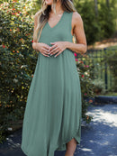 Full Size V-Neck Midi Tank Dress - SELFTRITSS   