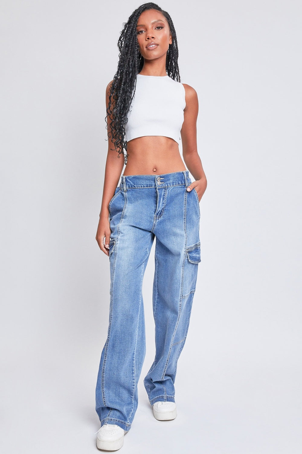Jeanswear High-Rise Straight Cargo Jeans