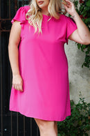 Rose Plus Size Ruffle Sleeve Mini Dress - SELFTRITSS