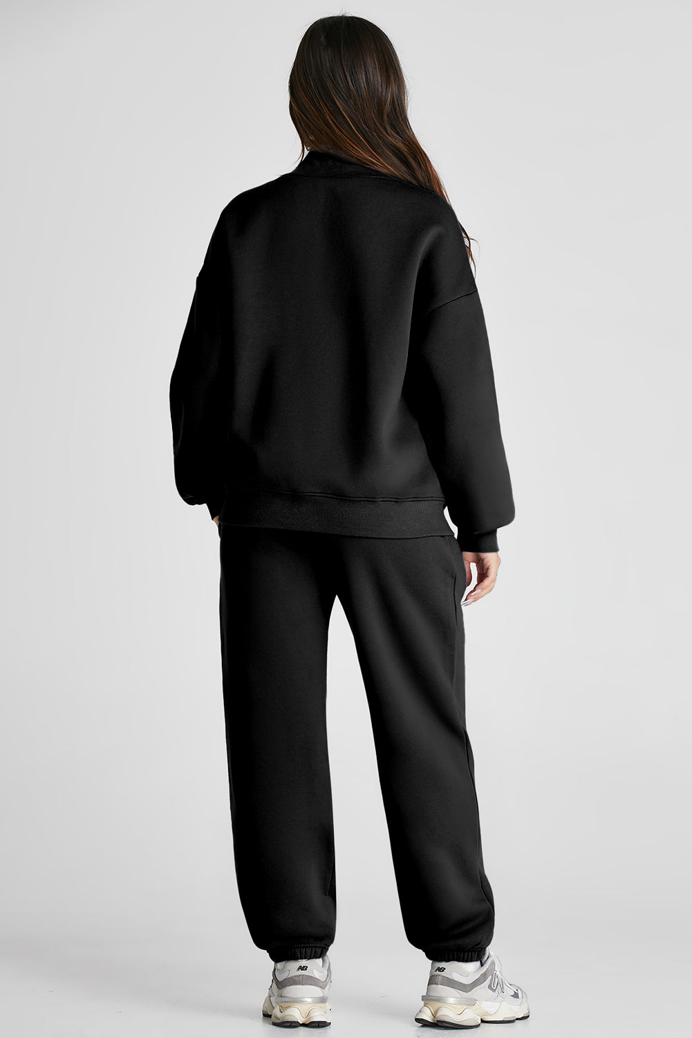 Quarter Zip Long Sleeve Top and Pants Set - SELFTRITSS   