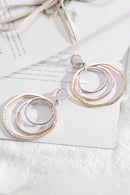 Silver 3-color Concentric Rings Dangle Earrings - SELFTRITSS   