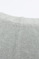 Gray Knitted V Neck Sweater and Casual Pants Set - SELFTRITSS