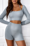 Long Sleeve Cropped Sports Top - SELFTRITSS