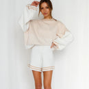 Casual Striped Sweater Knitted Shorts Set - SELFTRITSS   