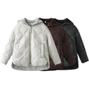 Women Cotton Qulited Padded Bomber Jacket - SELFTRITSS   