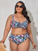 Plus Size Printed Wide Strap Two-Piece Swim Set - SELFTRITSS   