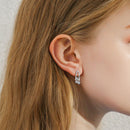 925 Sterling Silver Moissanite C-Hoop Earrings - SELFTRITSS