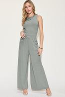 Basic Bae Full Size Ribbed Tank and Wide Leg Pants Set - SELFTRITSS