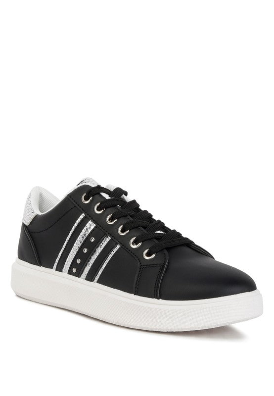 Claude Faux Leather Back Panel Detail Sneakers - SELFTRITSS