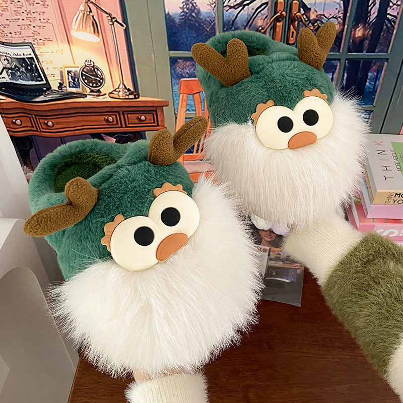 Cute Reindeer Plush Slippers