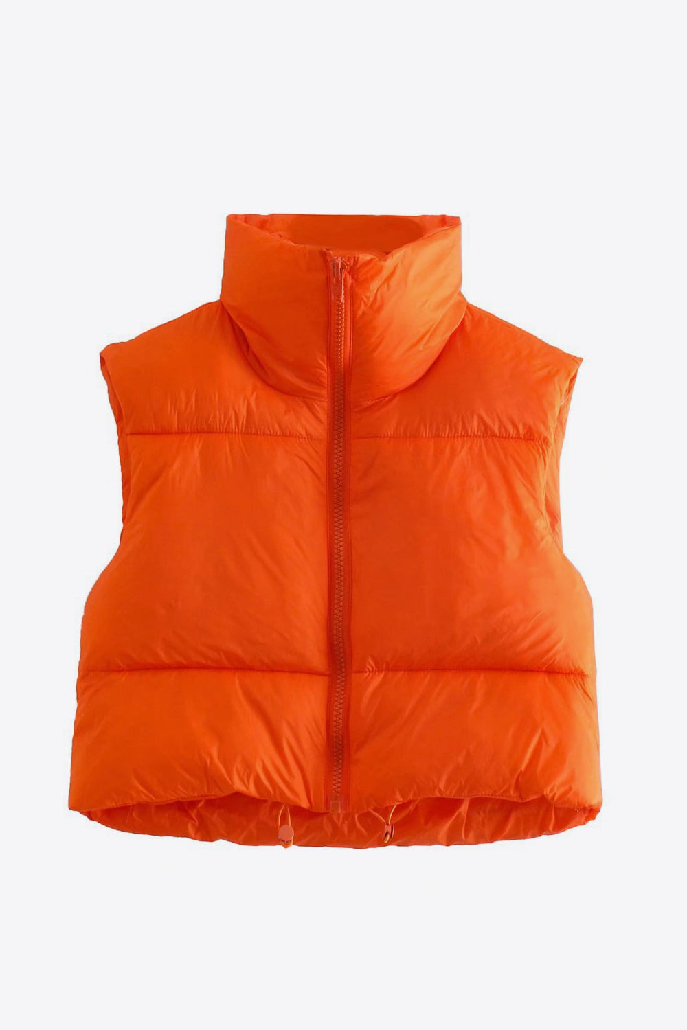 Zip-Up Drawstring Puffer Vest - SELFTRITSS