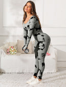 Scoop Neck Long Sleeve Active Jumpsuit - SELFTRITSS   