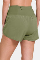 Zenana High-Waisted Zippered Back Pocket Active Shorts - SELFTRITSS