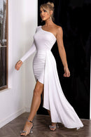 One-Shoulder Long Sleeve Mini Dress - SELFTRITSS