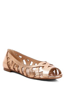 Moira Woven Peep Toe Flats - SELFTRITSS  