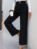 High Waist Straight Leg Pants - SELFTRITSS   