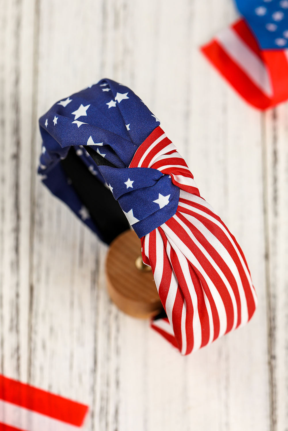 Multicolor American Flag Bow Knot Wide Headband - SELFTRITSS