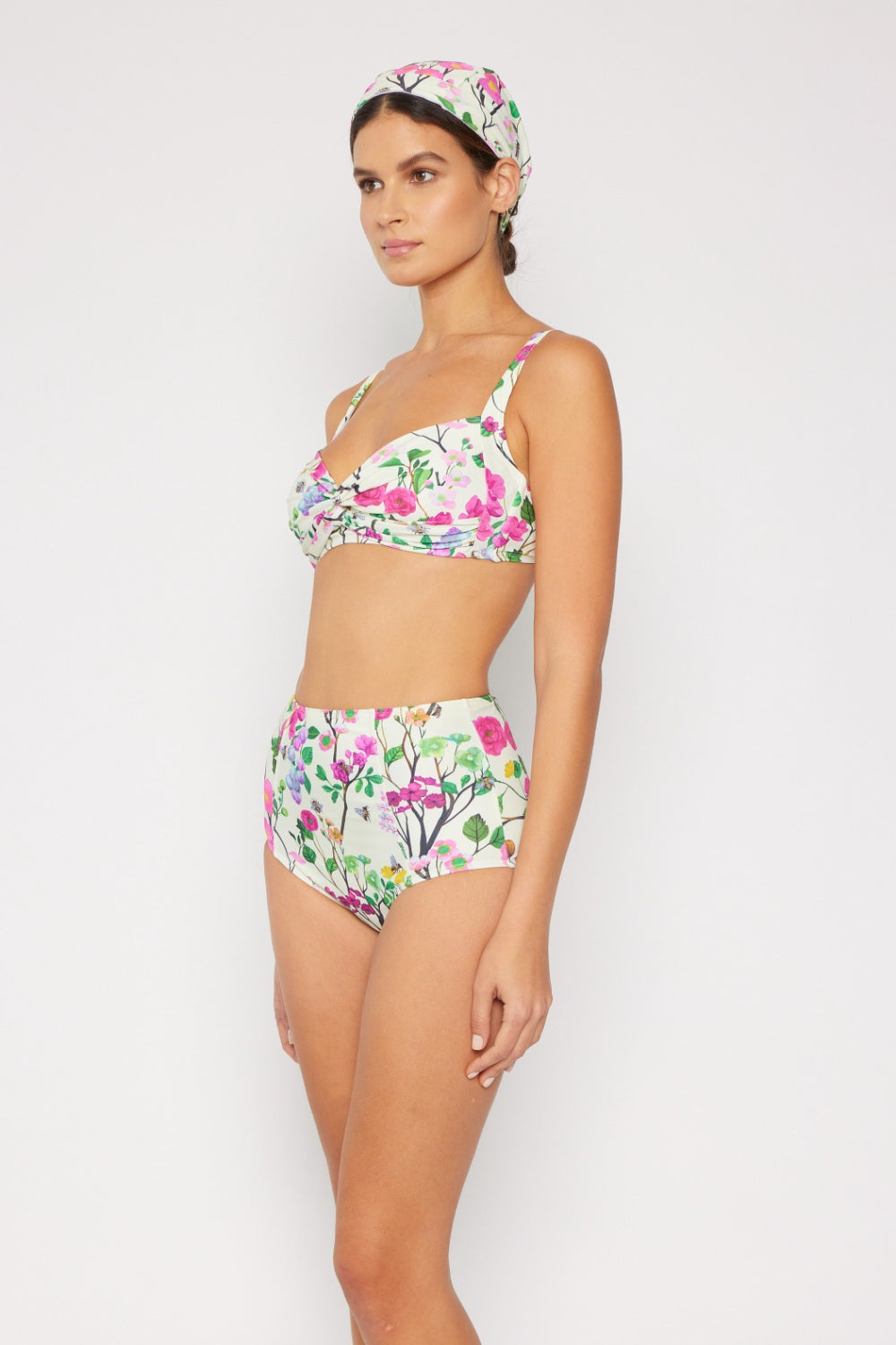 Marina West Swim Take A Dip Floral Twist High-Rise Bikini Set - SELFTRITSS   