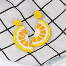 Alloy Beaded Orange Shape Earrings - SELFTRITSS