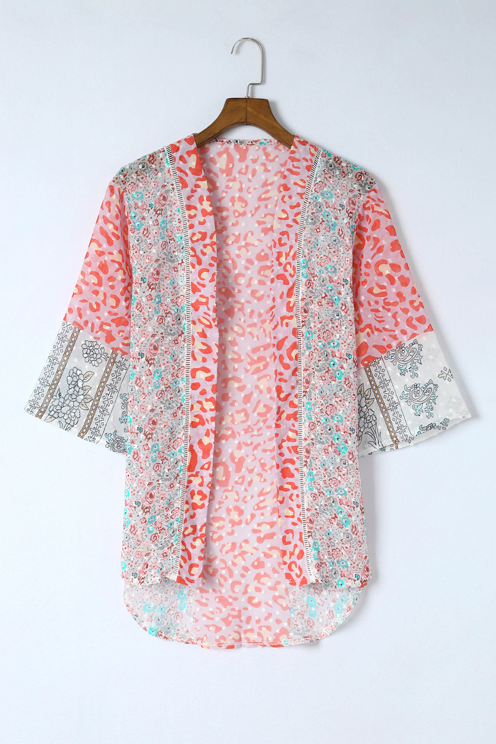 Multicolor Leopard Print Open Front Bell Sleeve kimono - SELFTRITSS