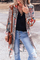 Multicolour Boho Mix Print Long Kimono - SELFTRITSS