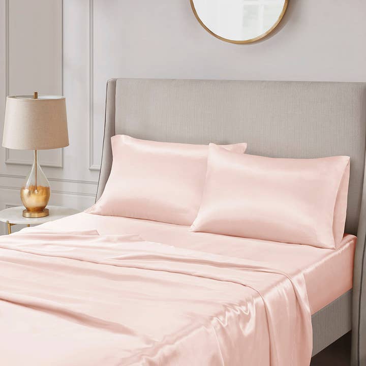 Luxury Satin 2-Piece Pillowcase Set, Blush Pink