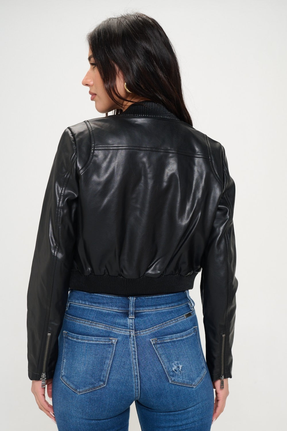 Coalition LA Zip Up Cropped Bomber Jacket - SELFTRITSS   