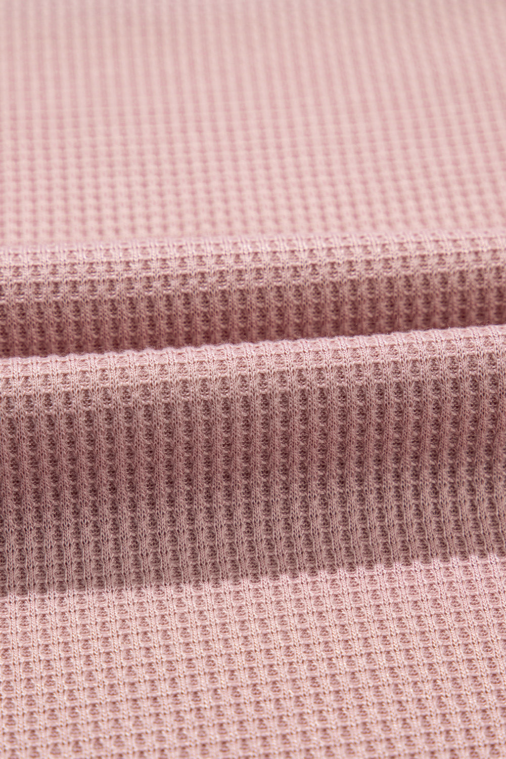 Light Pink Leopard Print Waffle Knit Patchwork Top - SELFTRITSS