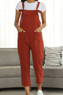 Full Size Square Neck Wide Strap Jumpsuit - SELFTRITSS   