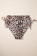 Black Crossed Tie Back Leopard Bikini Swimsuit - SELFTRITSS