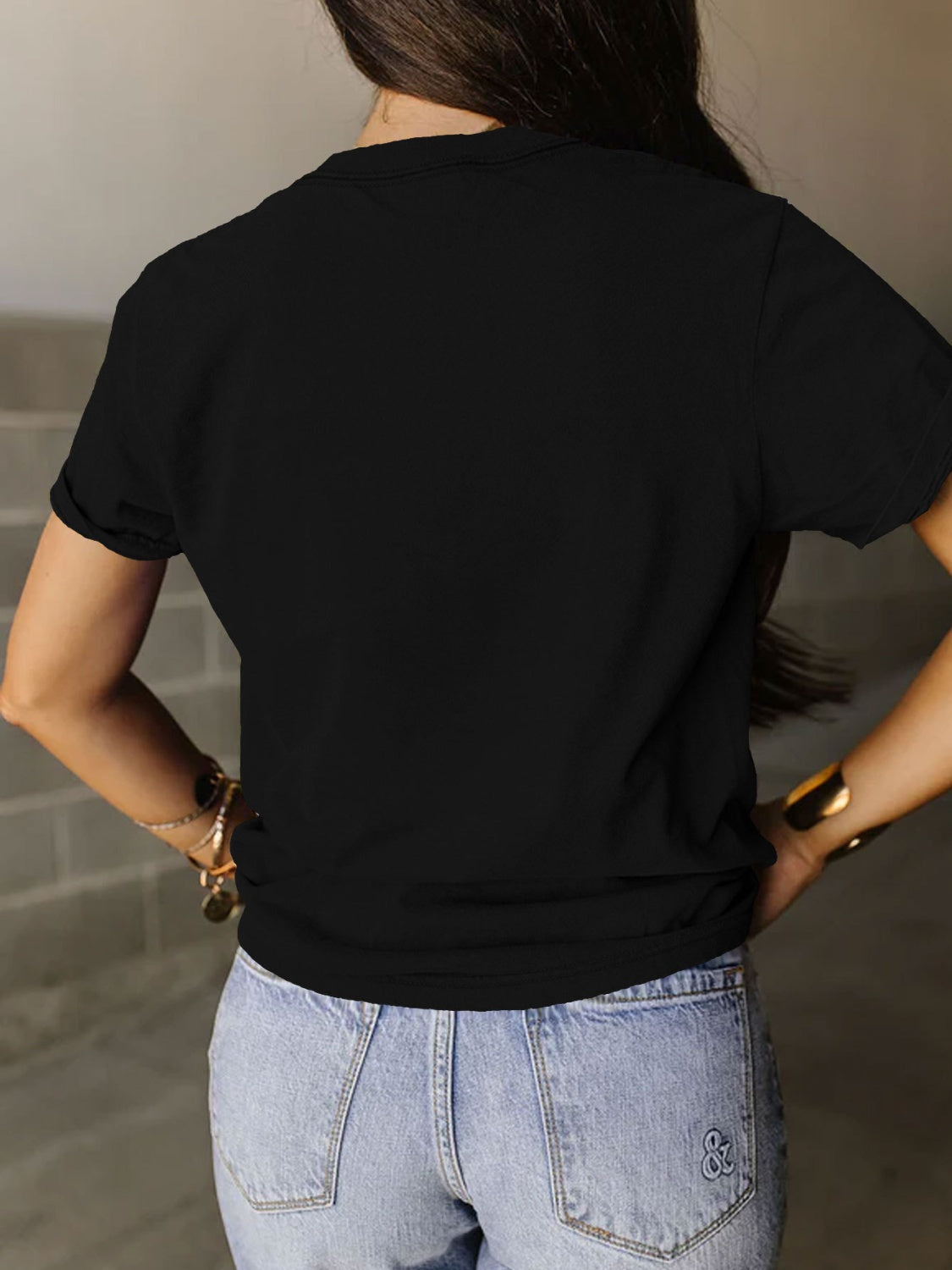 Full Size Letter Graphic Round Neck Short Sleeve T-Shirt - SELFTRITSS