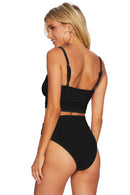 Color Block Spaghetti Strap Two-Piece Swim Set - SELFTRITSS