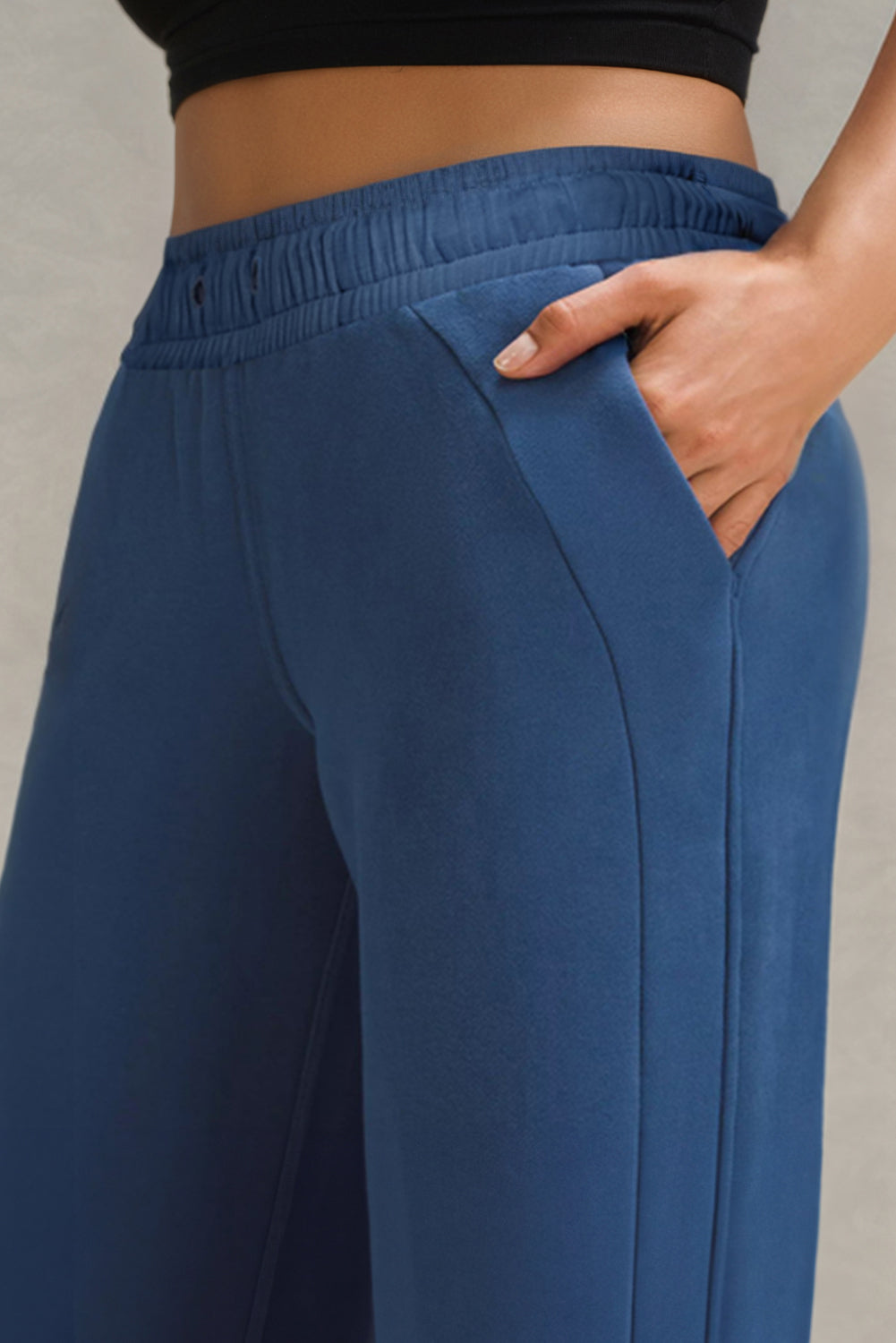 Drawstring Wide Leg Active Pants - SELFTRITSS   