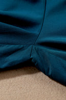 Blue Drawstring Elastic Waist Casual Wide Leg Pants - SELFTRITSS