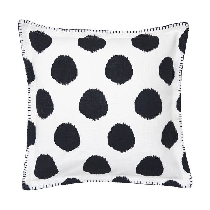 Dot Onyx Printed Throw Pillow Polka Dot Black and White