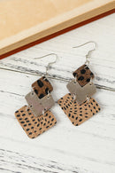 Leopard Color Block Layered Drop Earrings - SELFTRITSS