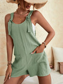 Full Size Scoop Neck Romper with Pockets - SELFTRITSS