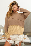 Mocha Brown Ribbed Long Sleeve Sweater