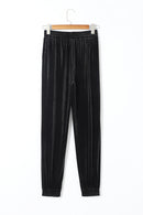 Black Solid Velvet Jogger Pants - SELFTRITSS