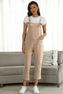 Full Size Square Neck Wide Strap Jumpsuit - SELFTRITSS   